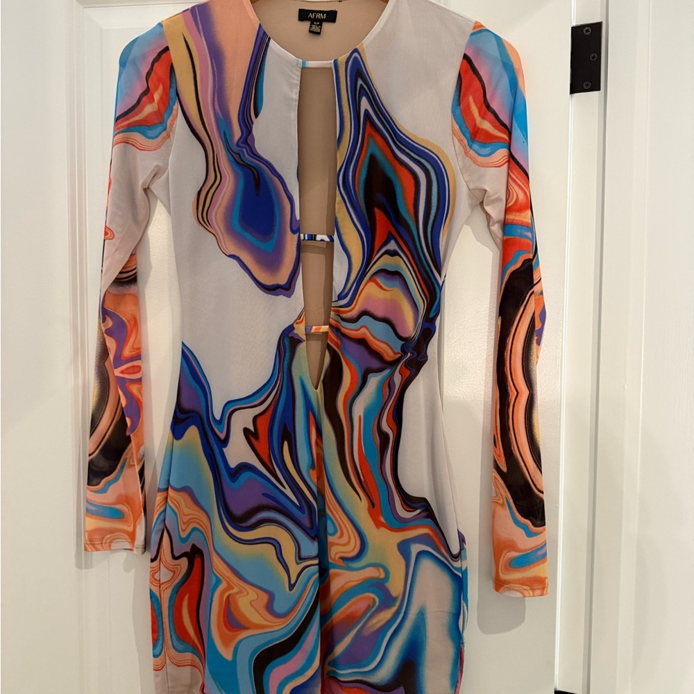 AFRM Beige Long Sleeve Dress